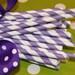 100 Purple Stripe Paper Straws with Printable Flags, Wedding, Princess, Baby Shower