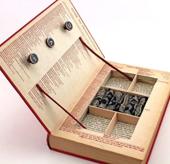 Vintage Book Jewelry Box Unique Recycled A By Kisseverycomma
