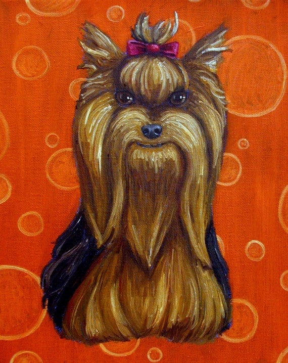 Items similar to Yorkie Painting (FREE SHIPPING) on Etsy