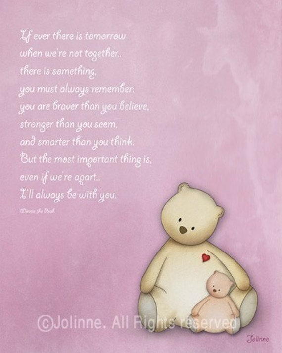 Nursery PosterEmotional quote Winnie the Pooh Quote Baby