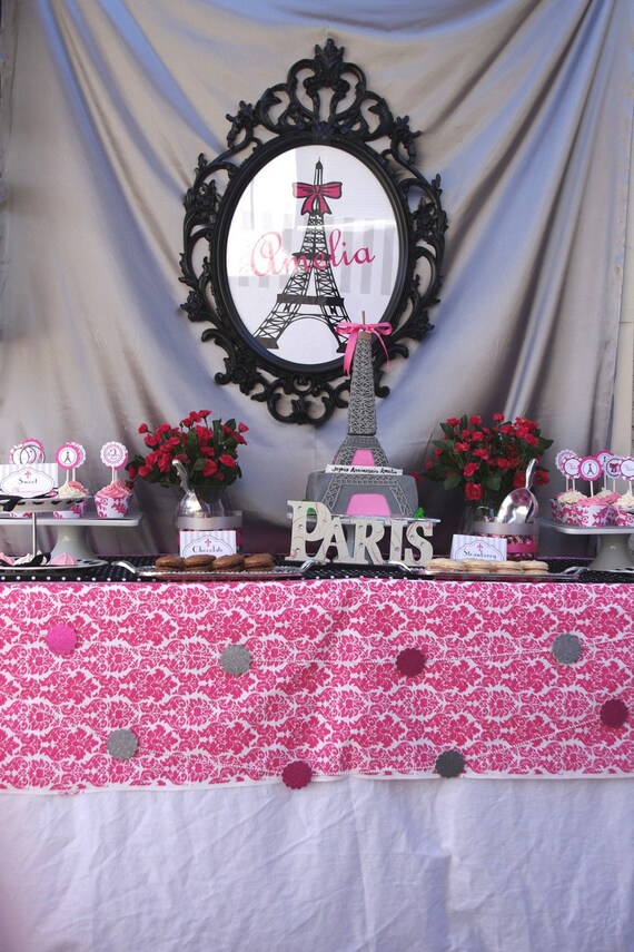 Paris Birthday Decorations - PRINTABLE Party Package Collection - By A Blissful Nest Il_570xn