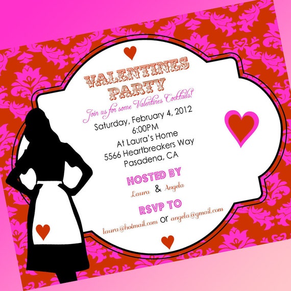VALENTINES DAY Party Printable Invitation- Cocktails With The Ladies- By A Blissful Nest Il_570xn