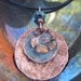 Copper Jewelry, Pendant, Blue Patina, Copper Medallion