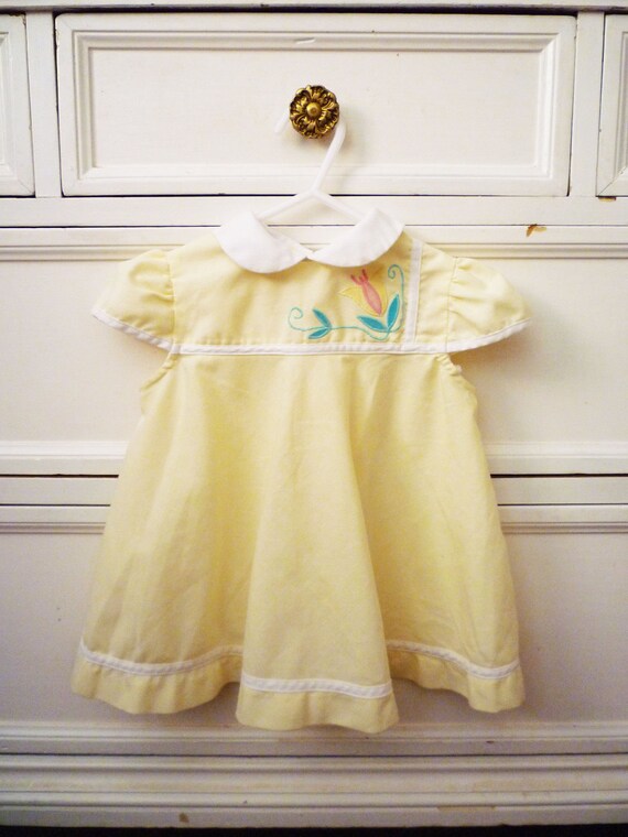 Vintage Yellow Tulip Dress Size 18 Months by OhSydney on Etsy