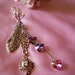 Purse Charm Key Ring Finder, Vintage Jewelry Beaded Black and Burgandy