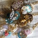 Wrist Corsage Bracelets Flower Vintage Brooch Cuff Bridal Fabric Flower - Jewel Tone