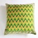 Retro Green Zig Zag Velvet Pillow - Square Needlework Seat Cushion
