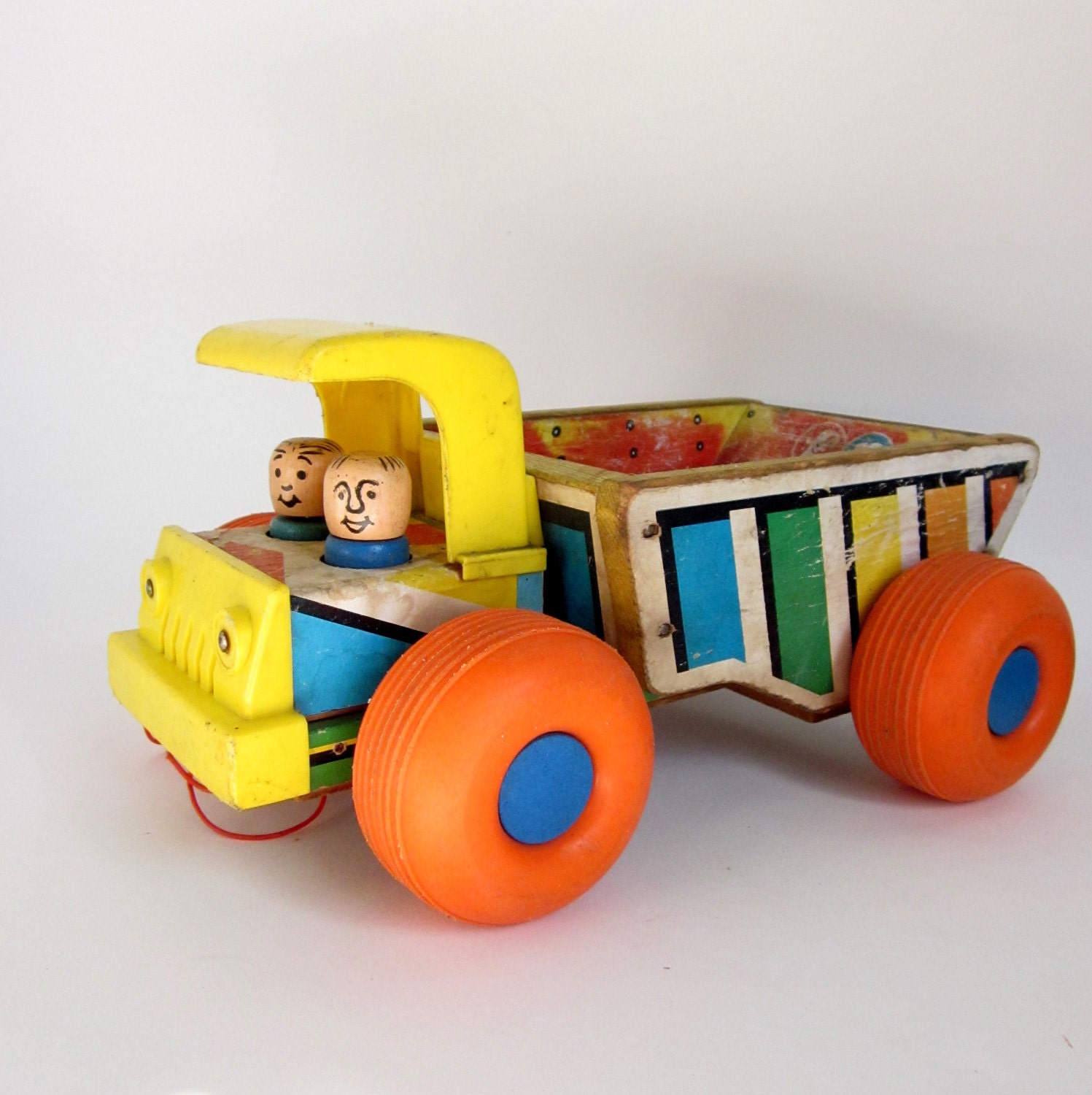 Fisher Price Husky Dump Truck Pull Squeak Toy 1961