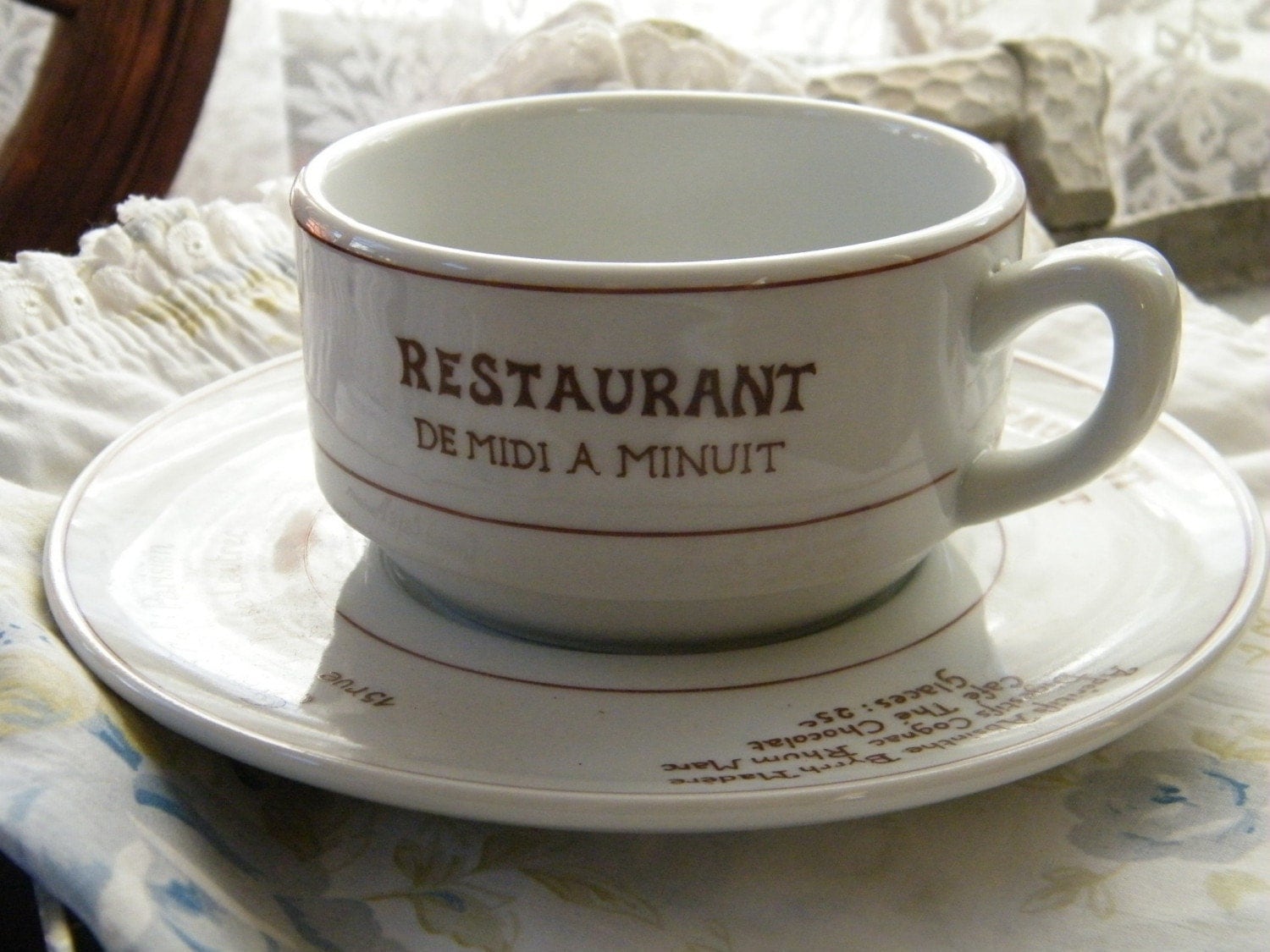 French Restaurant Coffee Cup With Saucer