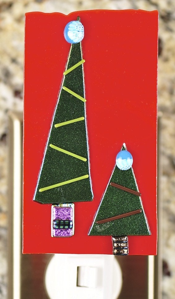 Fused Glass Christmas Tree Night Light