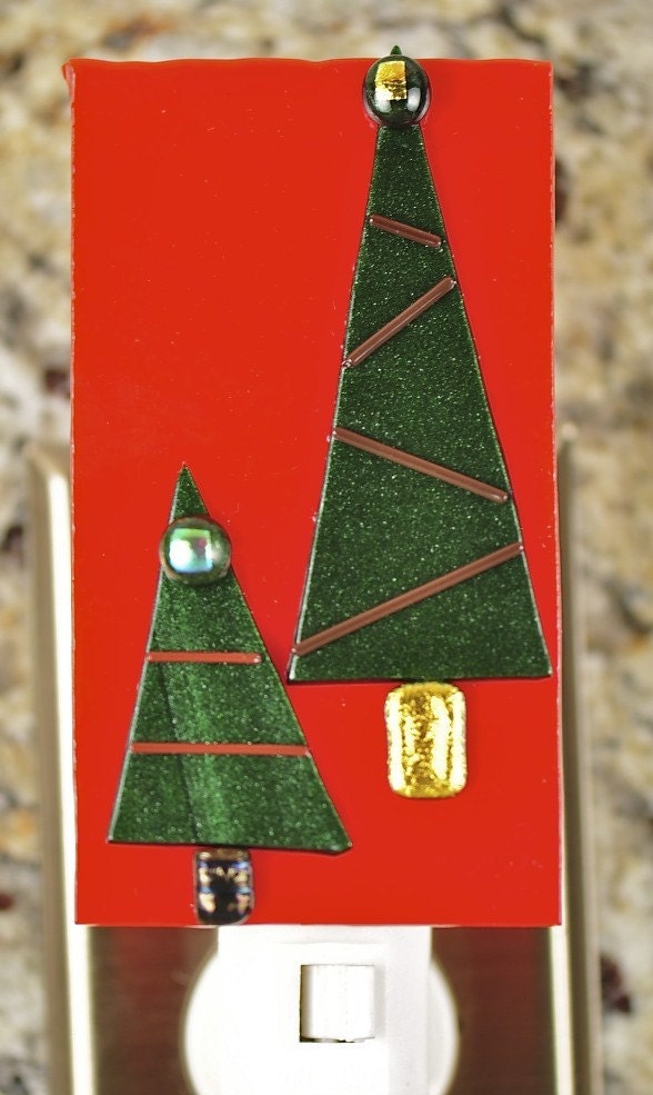 Fused Glass Christmas Tree Night Light