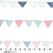 Michael Miller Fabric Bunting Flags Stripe Pennants Red Blue Polka Dots on White