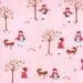 OOP HTF 20 inches A Walk in The Woods MODA Fabric Little Red Riding Hood and Fox on Pink