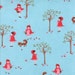 A Walk in The Woods MODA Fabric Little Red Riding Hood and Fox on Aqua Blue