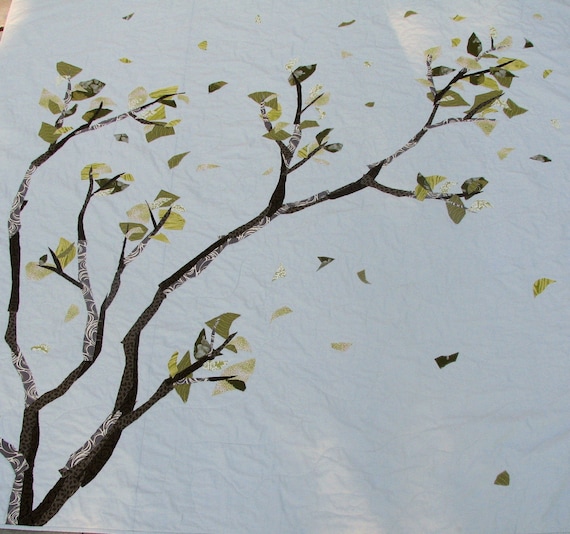 Items similar to Handmade Organic Quilt Tree Branch Queen on Etsy