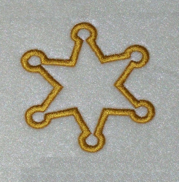 Sheriffs Star Badge Embroidery Machine Applique Design 2150