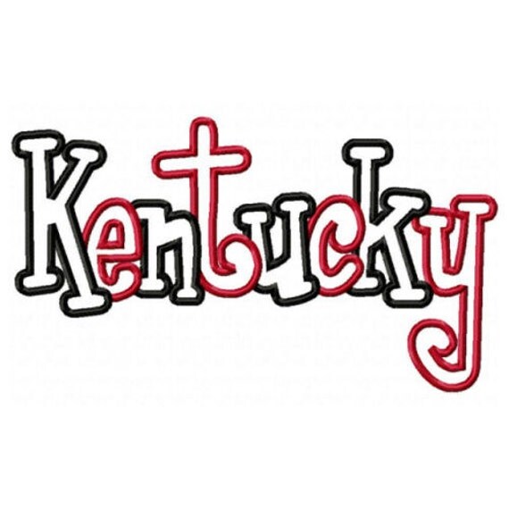 Kentucky 2 color embroidery machine applique design 2559