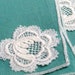 Antique Handkerchief-Turqoise/Flower/Napkin/Vintage
