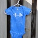Baby Bodysuit: Blue with Batik Weights (12 months) READY TO SHIP