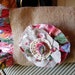 Burlap Ruffled Pillow With Flower