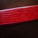 Vintage Clutch Bag Purse Red Mock Crocodile Alligator
