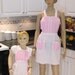 Vintage styled apron, called Lucia, for the older child to match mother daughter set in pink and white