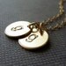 Two Initial Discs Necklace- Choose your Initial - 14K Goldfilled