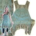 SunHeart Diva burnout sage & turquoise velvet lagenlook Versaille tunic (dress)