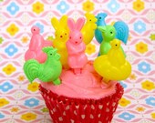 12 Spring or Easter Animal Cupcake Picks Il_170x135