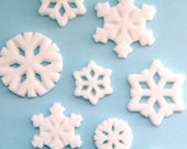 Snowflake Edible Sugar Decorations to Decorate Cupcakes and Cakes (24) Il_170x135