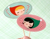 Retro Christmas Elf Cupcake Picks (12) Il_170x135