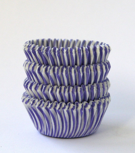 MINI Purple Stripe Cupcake Liners (100) Il_570xn