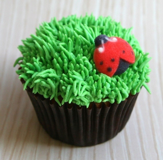 Ladybug Edible Sugar Decorations For Cupcake And Cake