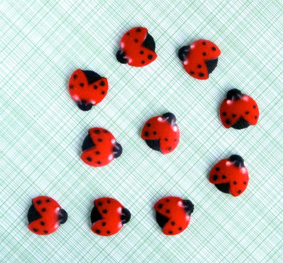 Ladybug Edible Sugar Decorations For Cupcake And By