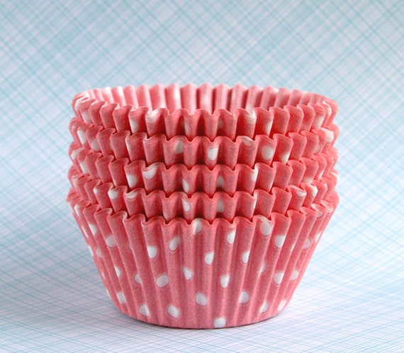 Baking Cups - Light Pink Polka Dot Cupcake Liners (45) Il_570xn
