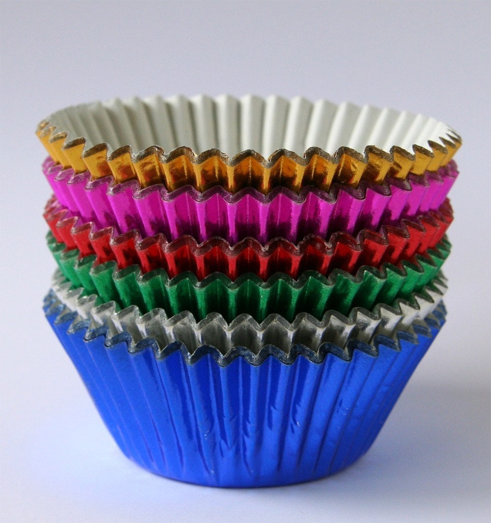 Rainbow Foil Cupcake Liners 60