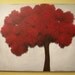 HUGE modern red tree painting - IMMEDIATE SHIPMENT- grey blue and red- custom colors and sizes available