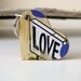 Recycled Skateboard Wooden Heart Keychain with LOVE