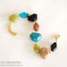 Multi-Stone Geometric Bracelet - Turquoise, Olive Jade, Black Stone, Autumn Jasper, Lepidolite Beaded Bracelet - Semi-precious Stone