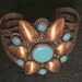 Bell Copper Bracelet Turquoise Enamel