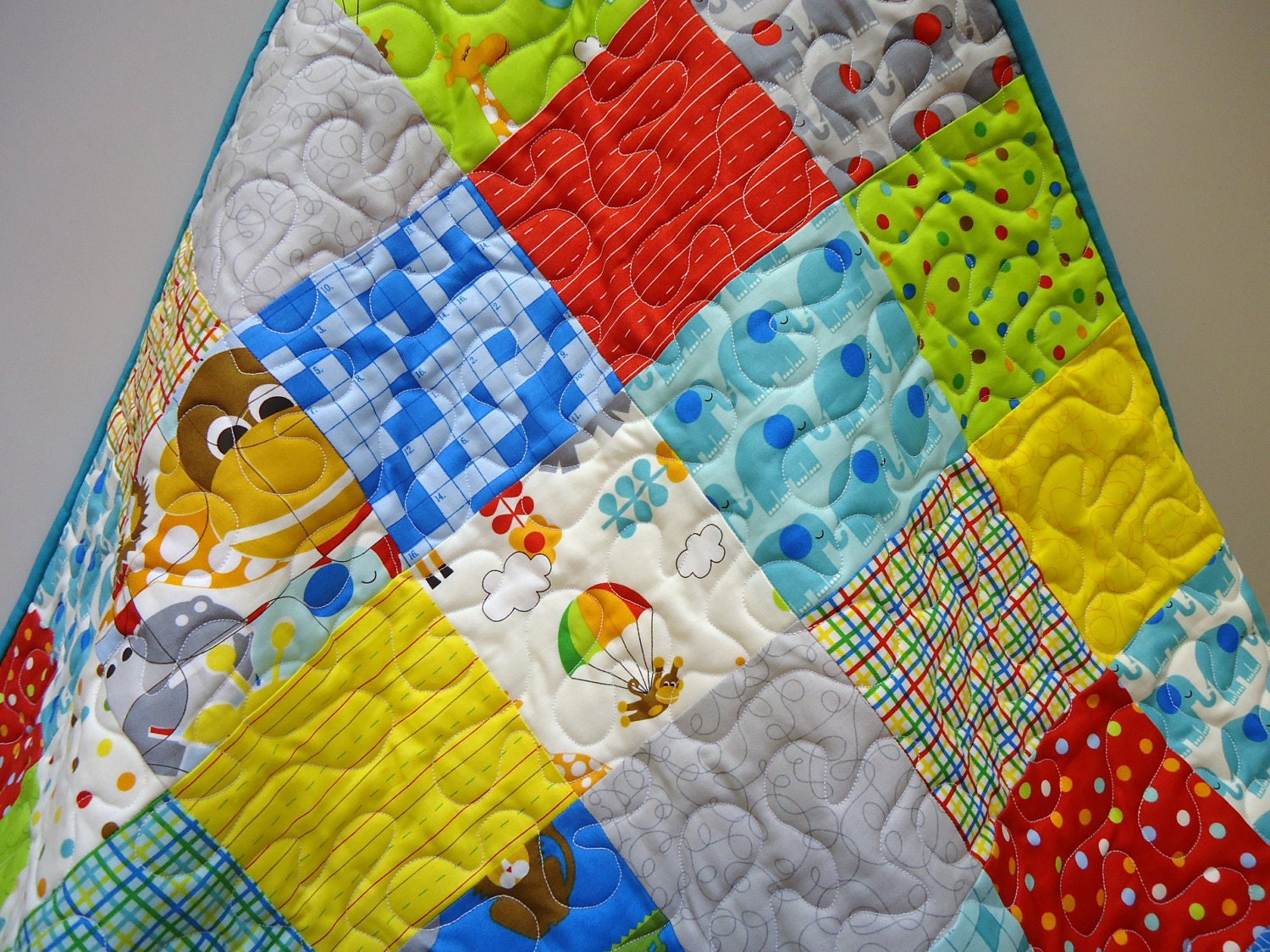 Bungle Jungle Baby Boy QuiltMade to Order
