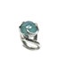 Large Aquamarine Sterling Silver Flower Ring Blue Cloudy - Fiore Azzurro