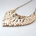 Gold sequin bib necklace, vintage inspired, triangle pendant