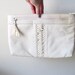 Ivory, white vintage crossbody purse with braided center, 1980s, removable strap
