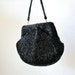 ON SALE: Black beaded evening bag by Walborg, sparkling caviar beads