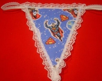 Womens SUPERMAN G-String Thong Lingerie Panty Underwear