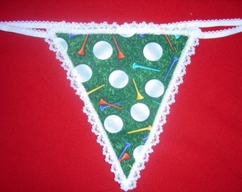 Womens GOLF BALLS TEES G-String Thong Lingerie Panty Underwear
