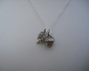 Sterling Silver Chain - a little acorn necklace
