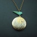 Locket Necklace, Antique Brass Locket Necklace, Black Bird in a Moonlight Tree Locket