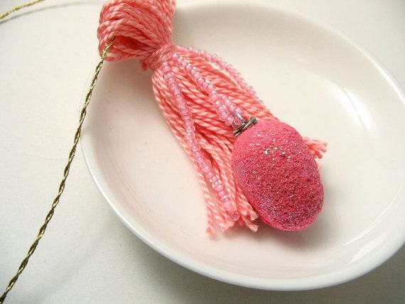 Pink Easter Egg Beaded Tassel Pink Easter Egg Beaded Tassel